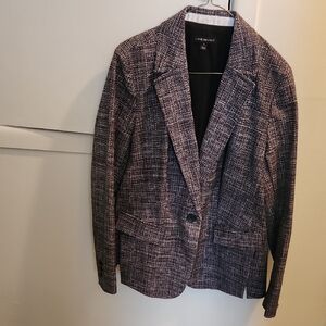 Lane Bryant Black & White Tweed Single-Button Blazer, No Smoking Household.